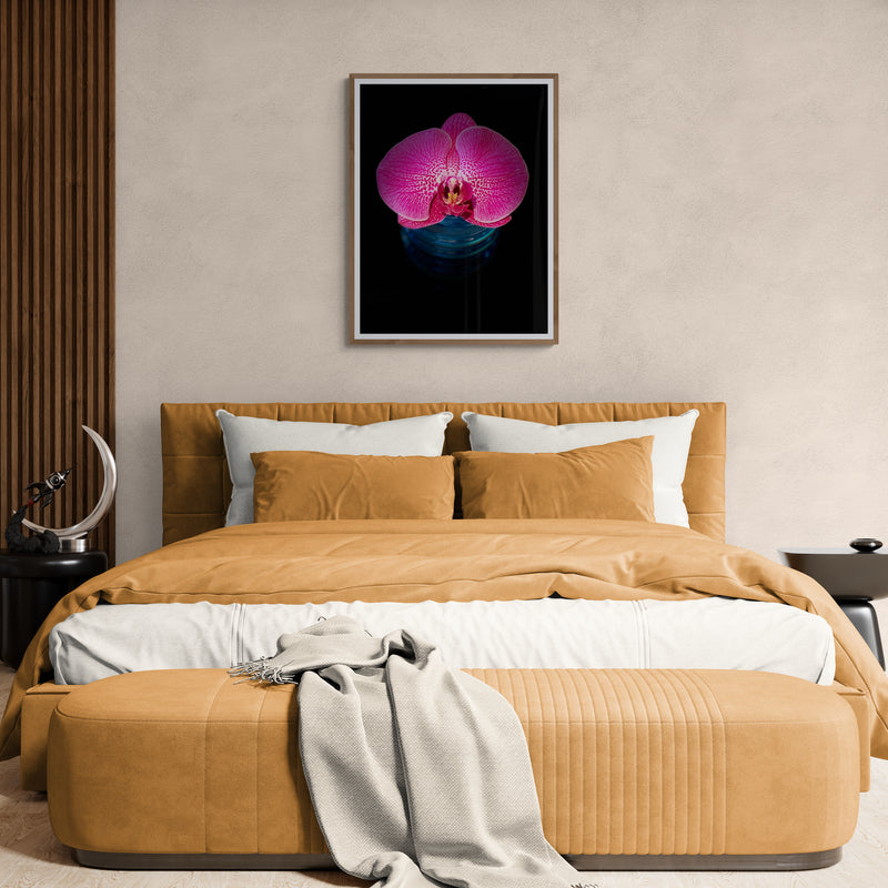 Pink Orchid in Vase, Poster Print, Modern Wall Art, Printed on Premium Semi-Glossy Paper Poster