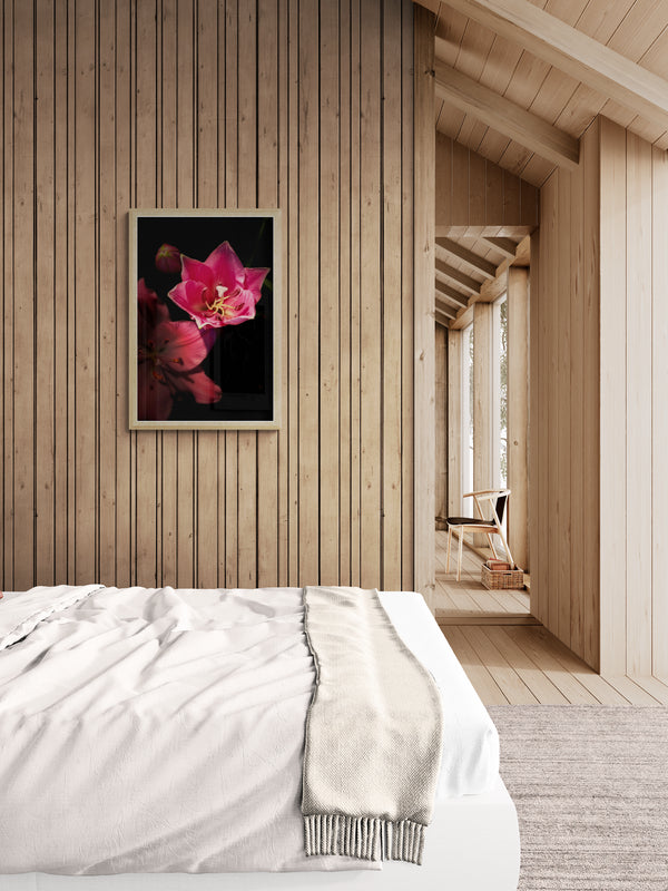 Pink Lily Poster Print, Wall Art, Printed on Premium Semi-Glossy Paper Poster