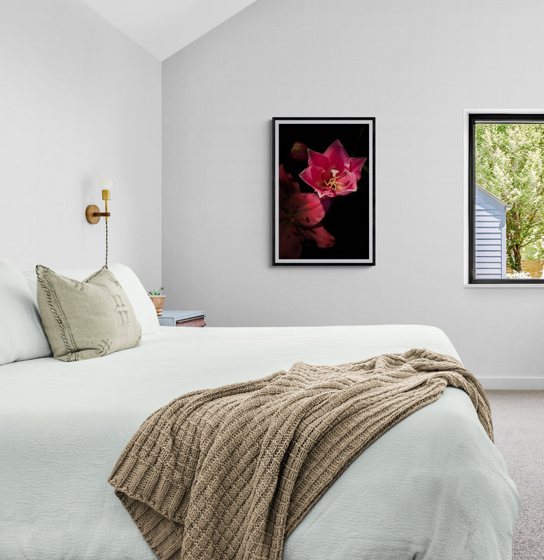 Pink Lily Poster Print, Wall Art, Printed on Premium Semi-Glossy Paper Poster