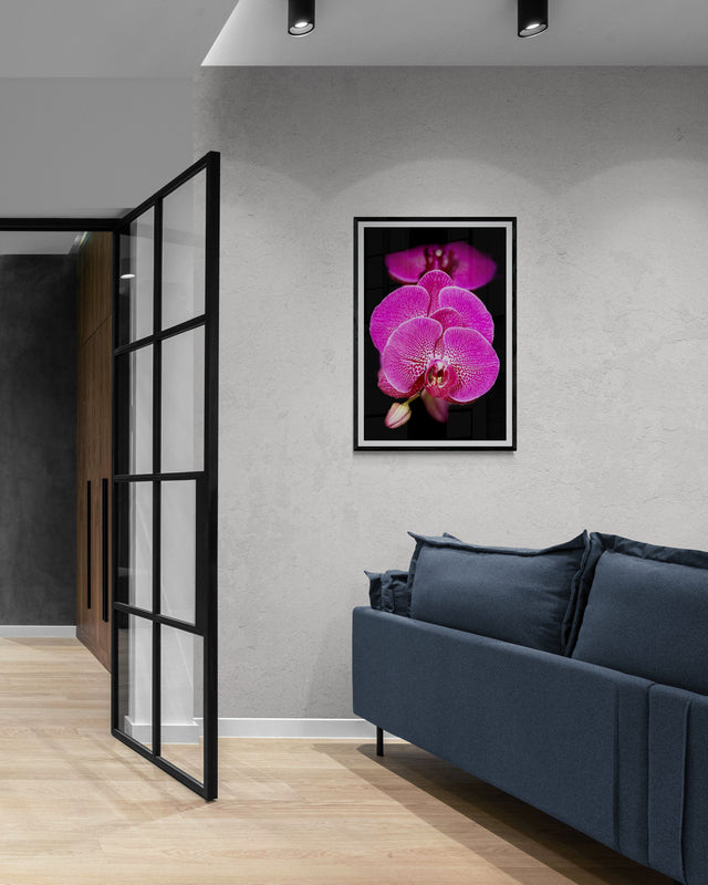 Pink Orchid Cluster Poster Print, Wall Art Printed on Premium Semi-Glossy Paper