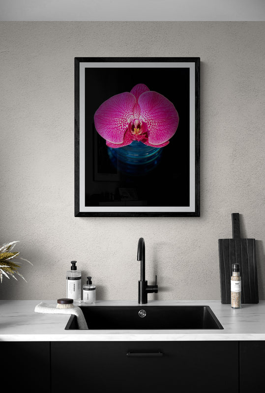 Pink Orchid in Vase, Poster Print, Modern Wall Art, Printed on Premium Semi-Glossy Paper Poster