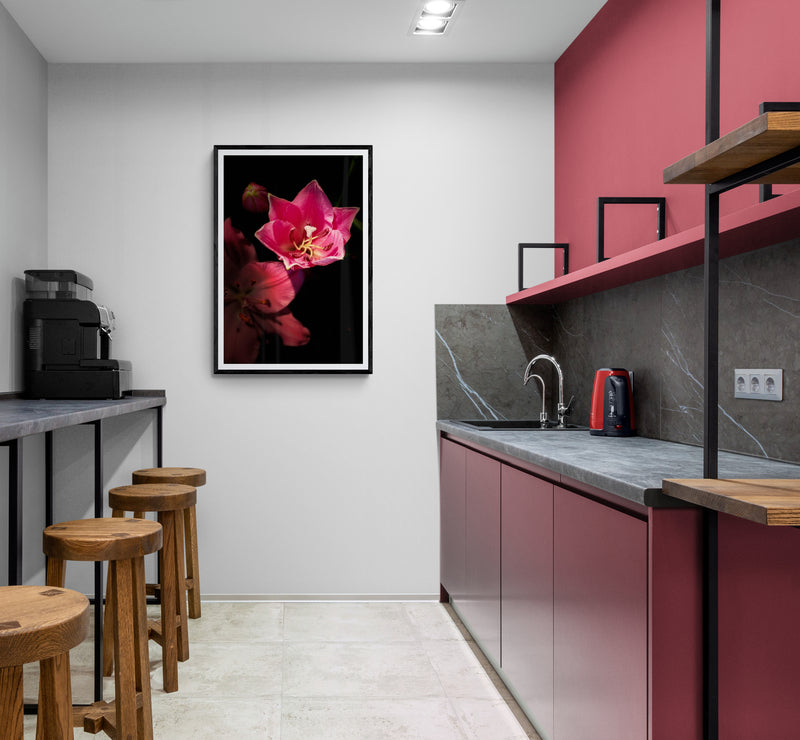 Pink Lily Poster Print, Wall Art, Printed on Premium Semi-Glossy Paper Poster