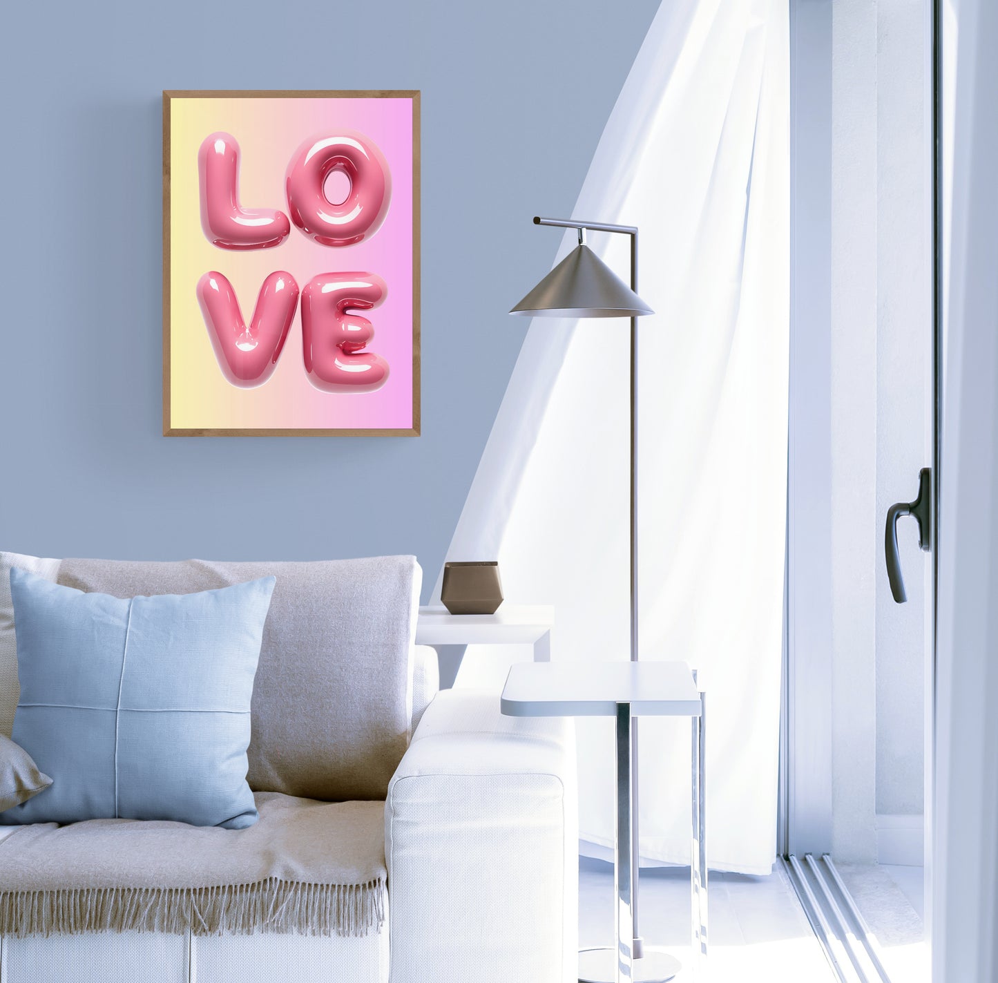 Pink LOVE Poster Print, Wall Art, Printed on Premium Semi-Glossy Paper Poster